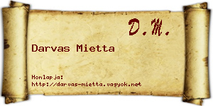 Darvas Mietta névjegykártya